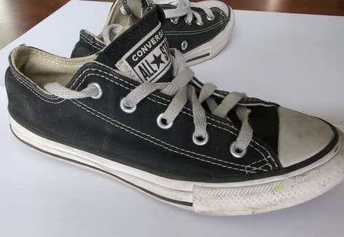Converse All Star Low Top Black Sneakers Youth Chuck Taylor Lace Up Shoes - Thumbnail 13