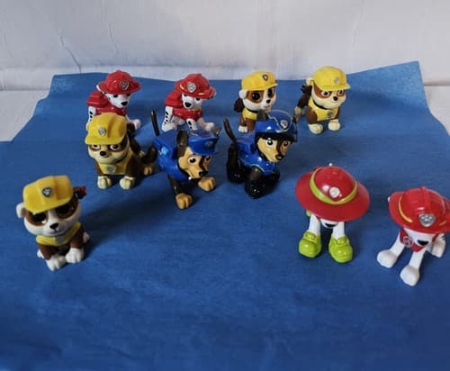 Paw Patrol Figure Lot 10 Poseable Pups Everest Skye Rocky Chase Marshall Zuma - Thumbnail 2