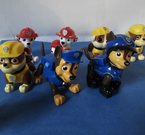 Paw Patrol Figure Lot 10 Poseable Pups Everest Skye Rocky Chase Marshall Zuma - Thumbnail 4