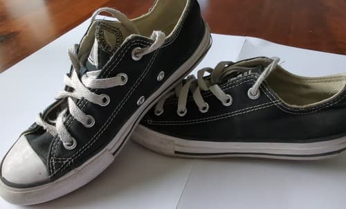 Converse All Star Low Top Black Sneakers Youth Chuck Taylor Lace Up Shoes - Thumbnail 14