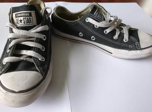 Converse All Star Low Top Black Sneakers Youth Chuck Taylor Lace Up Shoes - Thumbnail 12