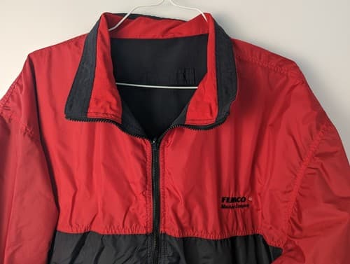 Hartwell Jacket Men’s Large Reversible Windbreaker Rain Coat FEMCO Logo BlackRed - Thumbnail 5