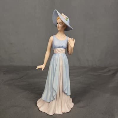 Home Interiors Camille Figurine 14039-03 Elegant Lady in Blue & Pink Dress 2003 - Thumbnail 2