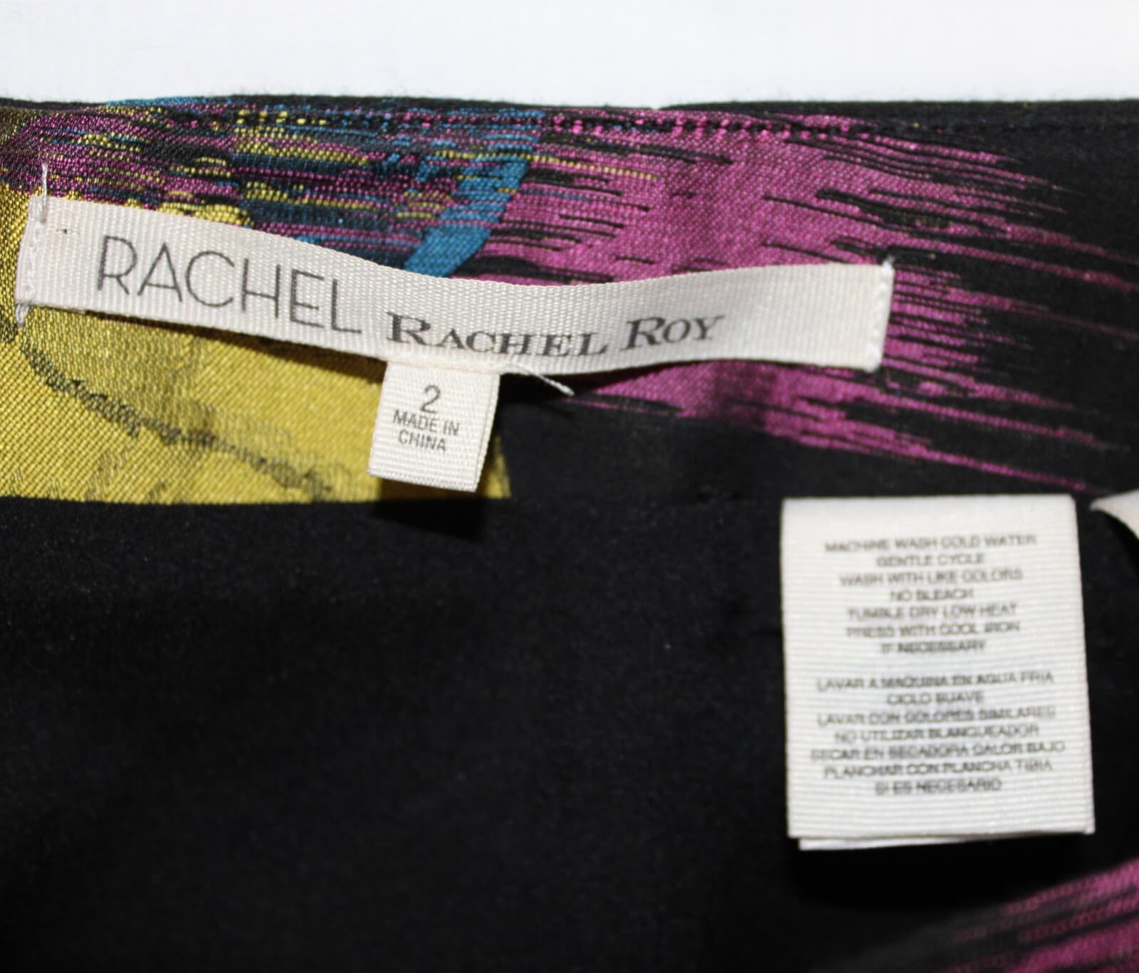 Rachel Roy Women’s A-Line Skirt Size 2 NWT Black Floral Pink Blue Zip Back - Thumbnail 5