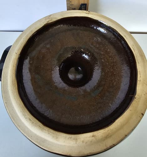 Vintage West Bend Brown Bean Pot 2+ Qt Crock w/Lid 6” Tall 5” Wide Ovenware - Thumbnail 5