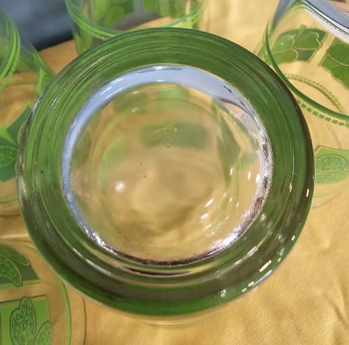 Vintage Libbey Green Shamrock Clover Glasses Set of 2 St Patrick’s Day Tumblers - Thumbnail 6