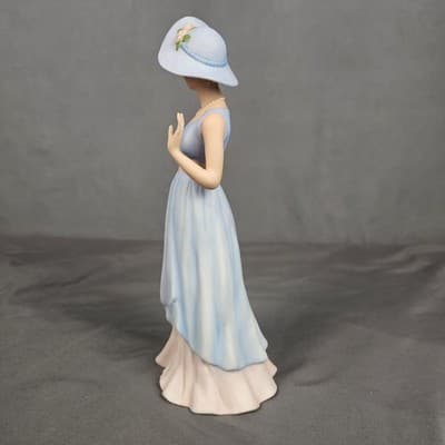 Home Interiors Camille Figurine 14039-03 Elegant Lady in Blue & Pink Dress 2003 - Thumbnail 3
