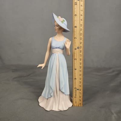 Home Interiors Camille Figurine 14039-03 Elegant Lady in Blue & Pink Dress 2003 - Thumbnail 6