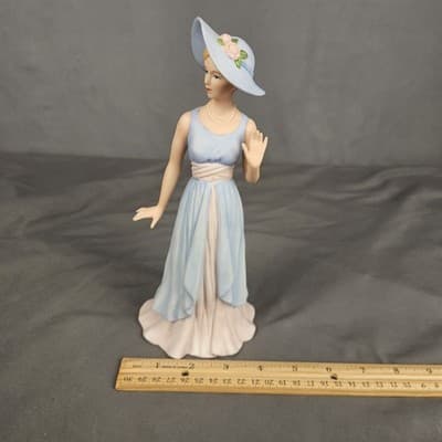 Home Interiors Camille Figurine 14039-03 Elegant Lady in Blue & Pink Dress 2003 - Thumbnail 5