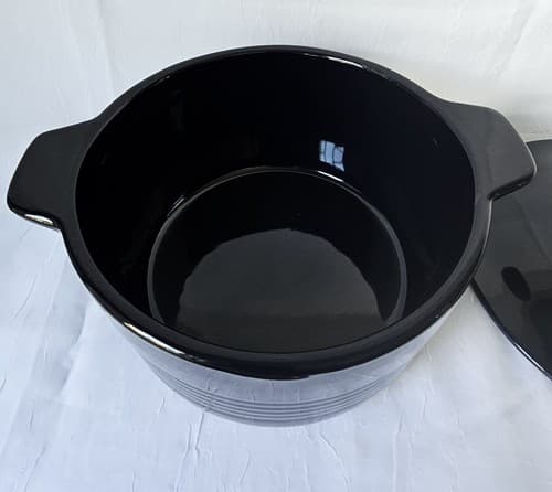 Nantucket Blue Crock Pot Baking Dish w/Lid Glazed Ceramic Ovenware Casserole - Thumbnail 2