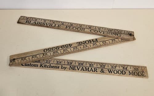 Vintage Wood Tri-Fold 3 Ruler Yardstick Advertising Blairsville Double Sided - Thumbnail 3