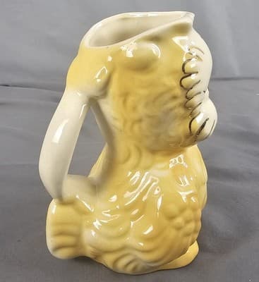 Vintage Shawmee Figural Owl Bird Creamer Yellow 6" Tall - Thumbnail 6