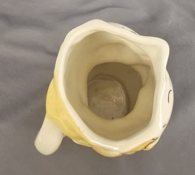 Vintage Shawmee Figural Owl Bird Creamer Yellow 6" Tall - Thumbnail 7
