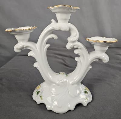 ROYAL KENT Poland Daisies 3 Arm Candelabra CIRCA 1990 - Thumbnail 5