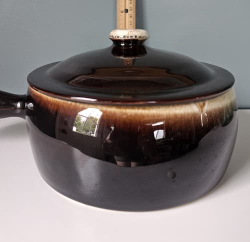 Vintage Pfaltzgraff Gourmet Brown Drip Casserole Dish #325 w/ Lid & Handle - Thumbnail 9