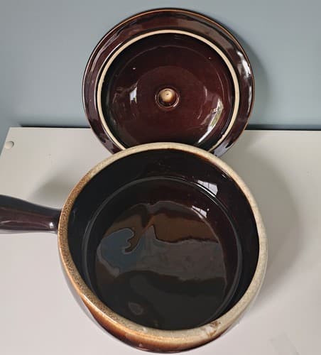 Vintage Pfaltzgraff Gourmet Brown Drip Casserole Dish #325 w/ Lid & Handle - Thumbnail 5