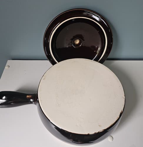 Vintage Pfaltzgraff Gourmet Brown Drip Casserole Dish #325 w/ Lid & Handle - Thumbnail 6
