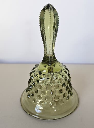 Vintage Fenton Olive Green 6 inch Bell Excellent Condition - Thumbnail 2