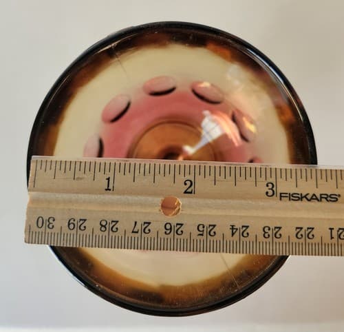 Vintage Marigold Orange Iridescent Carnival Glass Starburst 16 Ounce Goblet - Thumbnail 5