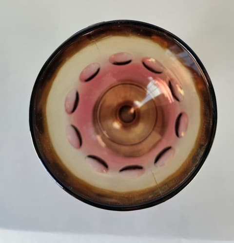 Vintage Marigold Orange Iridescent Carnival Glass Starburst 16 Ounce Goblet - Thumbnail 3