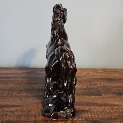 Vintage Ceramic Horse Figurine Black & Gold Gloss Japan 8" Tall - Thumbnail 5
