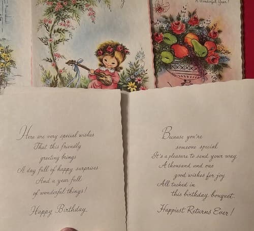 10 Vintage All Occasion Cards Colorful Flower Images 9 Envelopes Unused - Thumbnail 2