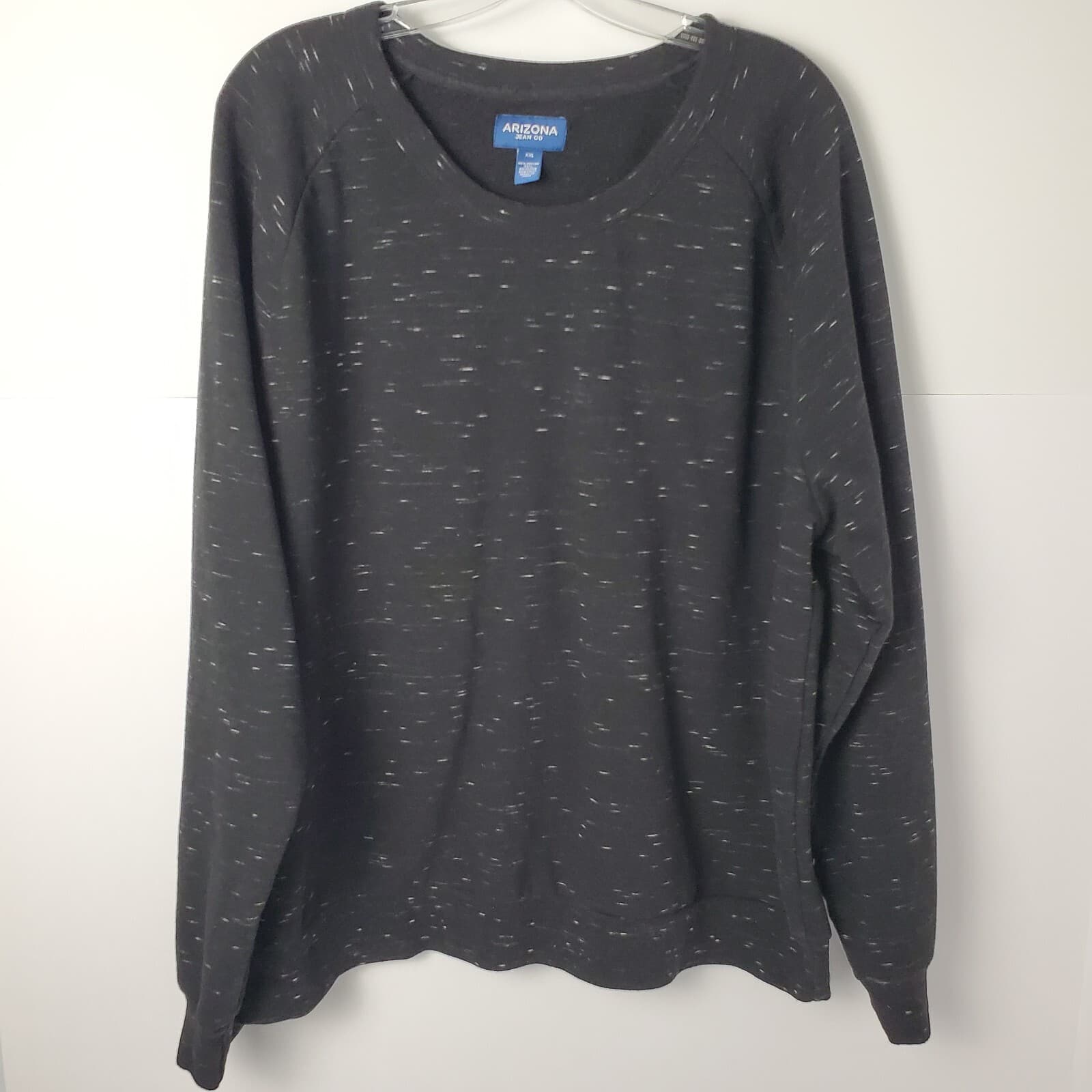 Arizona Jean Co Men’s Sweatshirt XXL Black White Speckled Pullover Crewneck - Thumbnail 2