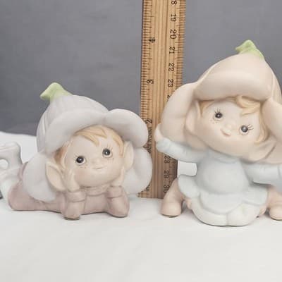 Vintage Homco Set Of 3 #5615 Elves Pixies Ceramic Figurines Pastel CUTE - Thumbnail 10