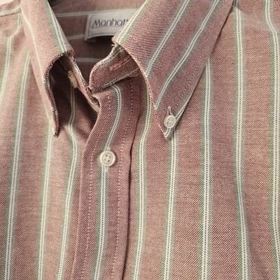 Manhattan Dress Shirt Men’s Size 16.5 32/33 Long Sleeve Pocket Classic Business - Thumbnail 2