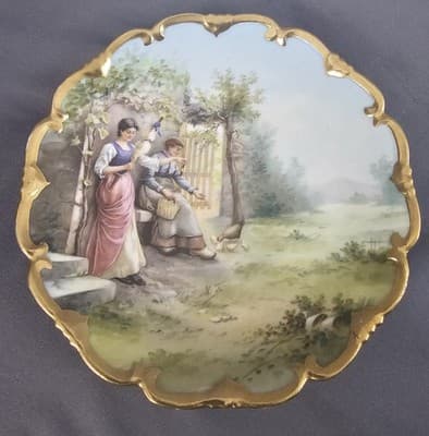 Austria Count Thun Painting Porcelain Cabinet Wall Plate Young Women - Thumbnail 5