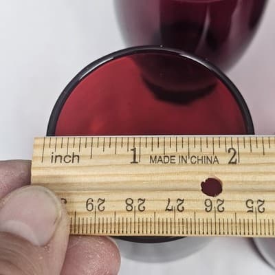 5 Footed Anchor Hocking 6oz Royal Ruby Red Glass Tumbler 3.5" Tall Juice liquor - Thumbnail 8