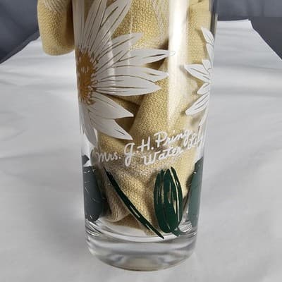 Vintage Boscul Peanut Butter 5" Glass Water Lily Mrs. J. H Pring - Thumbnail 4