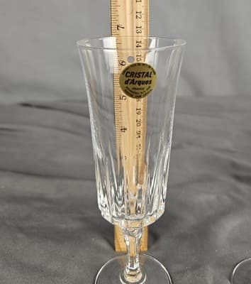 2 Cristal D'Arques-Durand Versailles Champagne glass Wedding toasting flutes - Thumbnail 8