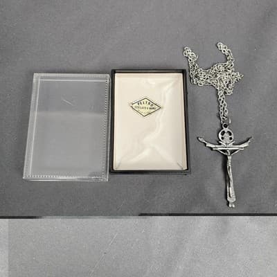 Antique Catholic Heri Hodie Semper Alpha Omega Crucifixion Cross Pendant Jesus - Thumbnail 10