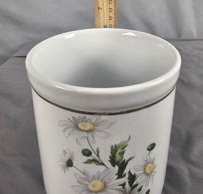 ROYAL KENT Poland Daisies Bucket Utensil Holder Deep Dish CIRCA 1990 - Thumbnail 5