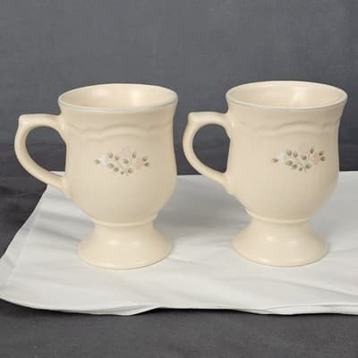Pfaltzgraff Remembrance Footed Coffee Mugs Vintage Set of 2 - Thumbnail 5