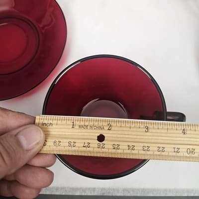 Vintage Royal Ruby Red Anchor Hocking Teacups and Saucers Set of 4 Excellent - Thumbnail 13