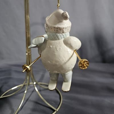 Lenox Skiing Snowman Ornament 5" Tall Handcrafted - Thumbnail 4
