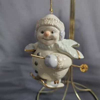 Lenox Skiing Snowman Ornament 5" Tall Handcrafted - Thumbnail 2