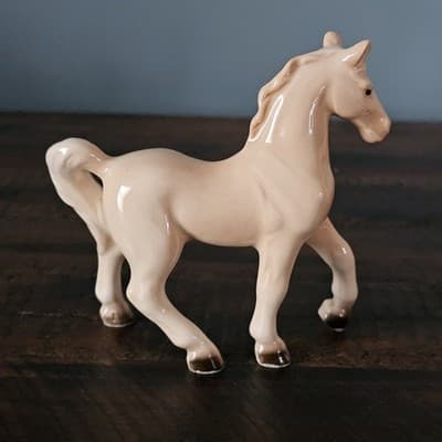 Vintage Lefton Japan Horse & Foal Figurines Cream Palomino Porcelain Pair - Thumbnail 10