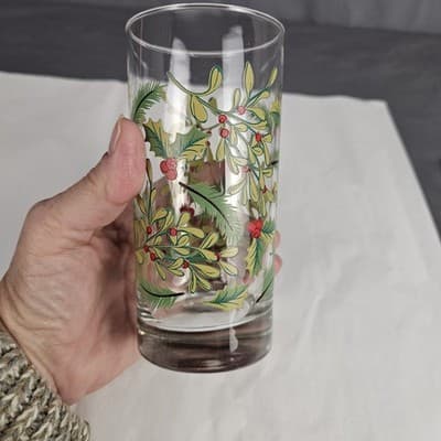 Vintage Royal Norfolk Holly Berry Christmas Holiday Drinking Glasses set of 2 - Thumbnail 8
