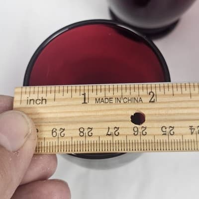 4 Anchor Hocking Royal Ruby (Red) Glass 2 5/8" Footed 4oz Shot Glass Tumbler - Thumbnail 6