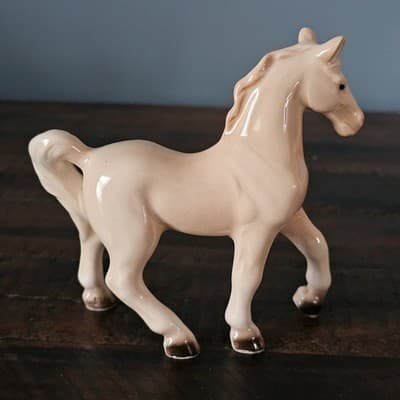 Vintage Lefton Japan Horse & Foal Figurines Cream Palomino Porcelain Pair - Thumbnail 11