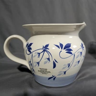 Handmade Stoneware Pottery Pitcher PATTON 5.5" Tall Costa Mesa, Cal - Thumbnail 2