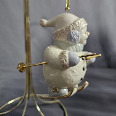 Lenox Skiing Snowman Ornament 5" Tall Handcrafted - Thumbnail 3