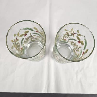 Vintage Royal Norfolk Holly Berry Christmas Holiday Drinking Glasses set of 2 - Thumbnail 4