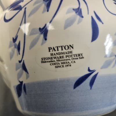 Handmade Stoneware Pottery Pitcher PATTON 5.5" Tall Costa Mesa, Cal - Thumbnail 4