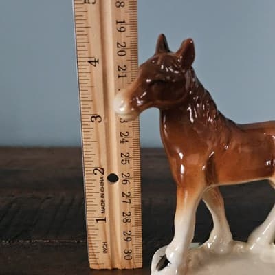 Vtg PICO Japan Hand Painted Ceramic Horse Figurine Brown Pony w Base Mid Century - Thumbnail 10