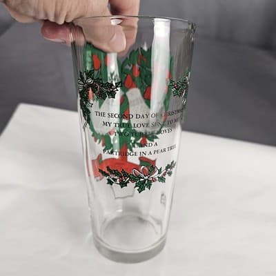 Vintage 12 Days Of Christmas Glasse 1st Day - 4th Day Brockway 12 oz 6.25" Tall - Thumbnail 11