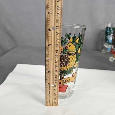 Vintage 12 Days Of Christmas Glasse 1st Day - 4th Day Brockway 12 oz 6.25" Tall - Thumbnail 7